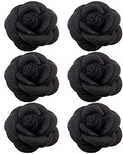Blume Ansteckblume Brosche, 6 Stücke Kamelie Blume Haarspange Haarclip Blume, Kamelie Brosche Haarnadeln Haarblume Haarblüte Haarschmuck für Mädchen Frauen Party Strand Hochzeit