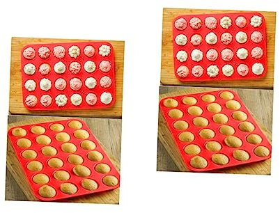 UPKOCH 2pcs Silicone Cupcake Pan for Baking Cupcake Mold Round Maker Muffin Pan for Home Baking