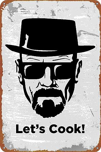 Heisenberg Filmposter Lets Cook, Metall-Blechschild, Wanddekoration, Retro-Kunst-Dekor, Metallschild, Kunst, 20,3 x 30,5 cm