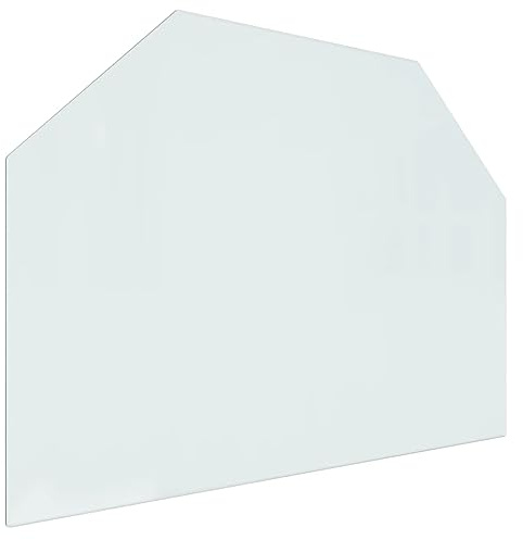 vidaXL Kaminofen Glasplatte Kaminplatte Kaminglas Ofenglas Bodenplatte Funkenschutzplatte Glasbodenplatte Kaminbodenplatte Sechseck 80x60cm