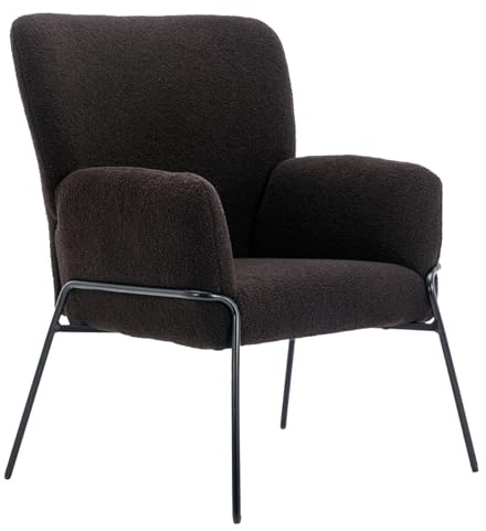 SVITA FREIA Loungesessel Wohnzimmersessel Cocktailsessel Polstersessel Wohnzimmer Moderner Akzentstuhl mit Lehne Relaxsessel Schwarz