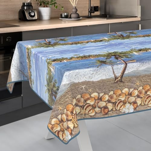 ANRO Wachstuch-Tischdecke Tischdecke abwaschbar Wachstuch Garten-Tischdecke Outdoor Indoor 220x140cm mit Saum Urlaub Wachstuchtischdecke Wachstischdecke wasserabweisend Gartentischdecke Meterware