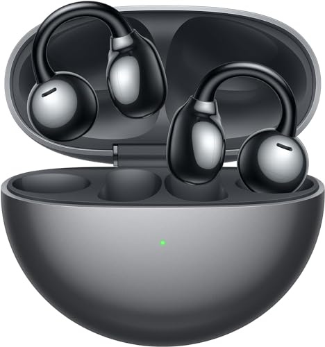 HUAWEI FreeClip Wireless Earbuds - Open Ear Bluetooth Earphones with Long Lasting Battery & AI Crystal Clear Sound - Lightweight in-Ear Headphones with IP54 Resistance to Dust & Water, Black