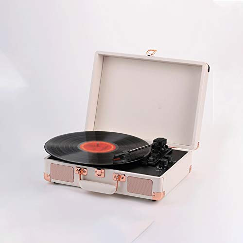 Tourne-Disque Audio rétro Vintage, Tourne-Disque 3 Vitesses avec Haut-parleurs stéréo intégrés, Prend en Charge la Sortie USB/RCA/Prise Casque/MP3