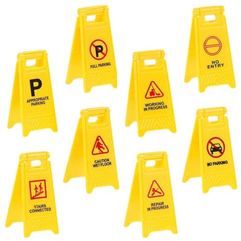 HEMOTON Kids Traffic Signs Play Set with Rounded Edges for Safe Indoor Outdoor Use - Realistic Road Warning Toys to Teach Children Traffic Rules and Enhance Learning
