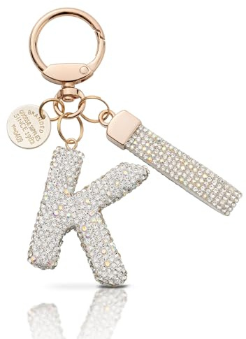 Schlüsselanhänger Buchstabe Glitzer Anhänger Schlüsselbund Keychain | Personalisierter Dekoration: Keychain für Schlüssel, Taschen und Rucksäcke als modisches Accessoire und Geschenk
