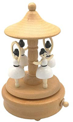 CAFIEDR Karussell Spieldosen aus Holz Musikkoffer Basteln Geburtstagsgeschenk Vintage Geschenk