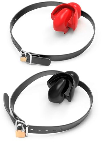 Jomyu SM Mundknebel Ballknebel Silikon Ball Gag BDSM Ballknebel Bondage Mouth Gag Einstellbar Gezwungen Mund Offen Flirten Knebel Sexpielzeug Bondage Sex Game für Frauen Männer Paare (Rot)