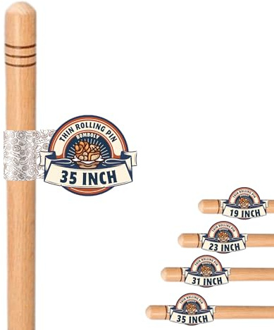 35 Inch (90 cm) Oklava Extra Long Rolling Pin for Baking, Mattarello Rolling Pin for Manti Ravioli Pasta Turkish Baklava dough Tortilla, Handmade Wooden