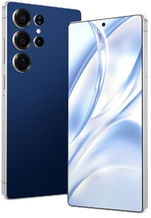 Téléphone Android déverrouillé avec support 4G LTE - FDD TDD, écran de 6,75 pouces, 4GB RAM + 64GB ROM / TF 256GB, double photo 5MP + 16MP, double carte SIM, lunette métallique (dark blue)