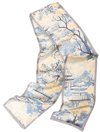 Prettystern Bufanda de seda para hombre y mujer, elegante, de 2 capas, estrecha, larga, para sentir y verano, DS27, 2-lagig, 150 cm X 16 cm