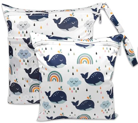 ABirdon 2 Pièces Sac à Couches Lavables,Sac de Couche Réutilisable, et imperméables pour Les Couches de bébé, Les Voyages et la Plag