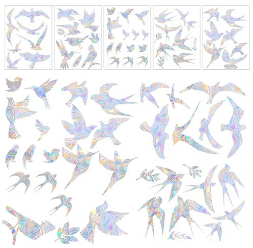 47 adesivi per finestre a prisma, anti-collisione, adesivi per finestre arcobaleno per fermare gli uccelli che volano sulle finestre