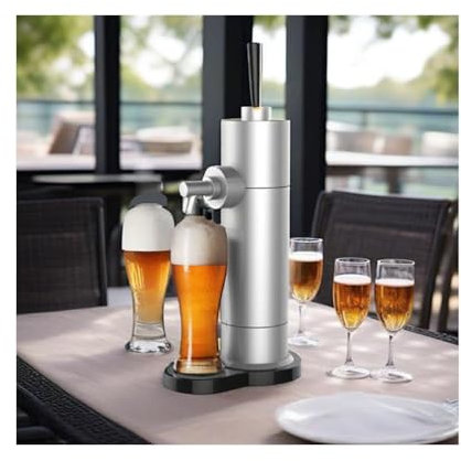 WRJAHCG spillatore Birra da casa, Portatile Distributore di Birra, per Feste, Bar, Ristoranti, Regalo per Gli Uomini,Argento