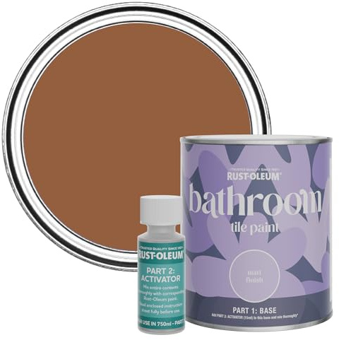 Rust-Oleum Water-Resistant Bathroom Tile Paint in Matt Finish - Terracotta 750ml