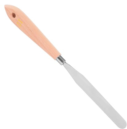 Spatola per Pittura Manico in Legno e Acciaio Inox | Impugnatura Comoda, Profilo Sottilissimo, Adatta a Hobbisti e Professionisti, Uso Artistico Quotidiano