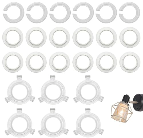 XIYING 24 Pcs Lamp Shade Adapter Ring, Lampshade Fittings Light Shade Adapter Ring, Lamp Light Fitting Parts for Lampshade Adaptor Replacement