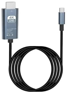 Cavo di conversione monitor 4K 30/60Hz Cavo di conversione video HD Tipo C a HDMI Cavo TV con schermo identico Computer Cavo di proiezione da 2 metri Linea di conversione display(4K 30Hz Gray 2m)