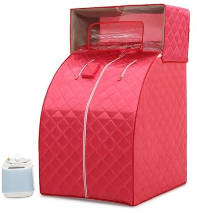 Pot À Vapeur Portable For Sauna, Bain De Vapeur, Pot À Vapeur, Thérapie Amincissante, Cabine De Douche Domestique, Panneau De Vapeur, Sauna À Domicile, Spa Hammam Efficace Chauffage(Red)