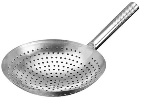NUOBESTY Cucchiaio Scolapasta in Acciaio Inox 28 CM Manico Lungo Colino a Rete per Filtro Olio da Frittura e Scolapasta Pentola Calda Utensile Cucina per Friggere e Servire
