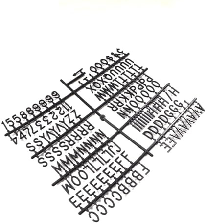 Lurrose Kunststoff Buchstabentafel Schwarz mit Zahlen und Buchstaben Umwandelbare Stecktafel für Büro Klassenzimmer und Café
