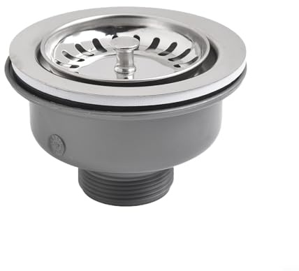 110 mm diskbänk dräneringssil, rostfritt stålnät med PP-kropp, anti-igensättning dubbelfiltrering för 83–90 mm bassäng, silverfinish