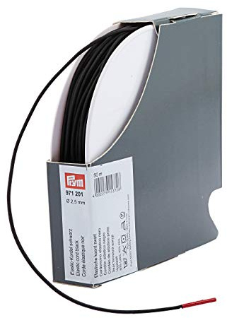Prym 971201 Elastic-Kordel, 2,5 mm, 50 m, schwarz