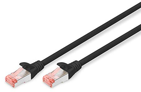 DIGITUS LAN Kabel Cat 6 – 10 m – 5 Stück – S/FTP Geschirmt – Schwarz | 1 Gbit/s – PoE++ – AWG 27/7 – LSZH – RJ45 Netzwerkkabel Patchkabel – Kompatibel zu Cat 6A und Cat 7