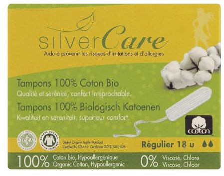 Tampón normal sin aplicador – 100 % algodón ecológico – SilverCare