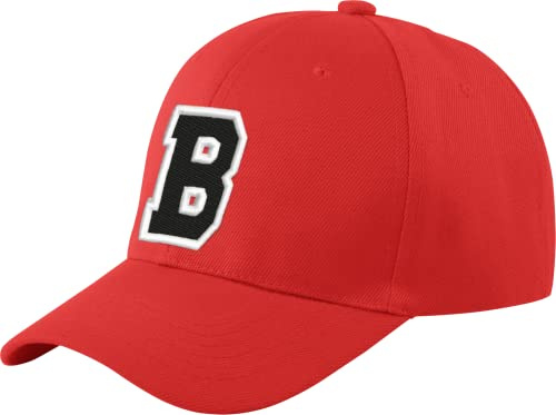 morefaz Ny basebollkeps röd keps pojke flicka barnhatt unisex A-Z alfabet (B)