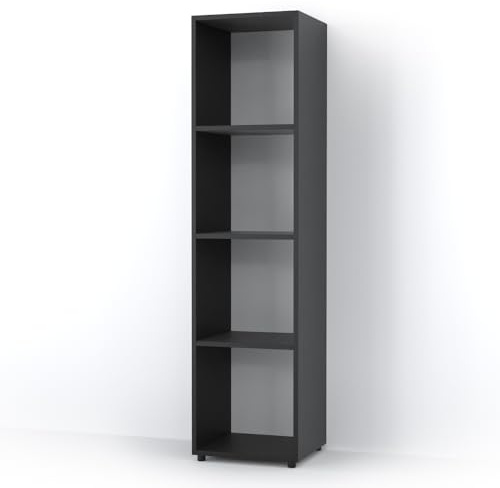 Vicco Raumteiler Ludus, Schwarz, 142.5 x 36.2 cm | zur Aufbewahrung und Präsentation von Büchern und Boxen