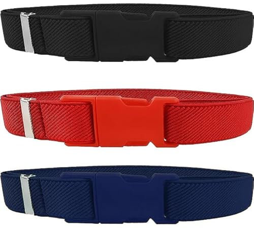 ArtGal SET 3 x GÜRTEL Kindergürtel verstellbar STRETCH für Kinder Baby EU Unisex Elastik-Gürtel MADE IN EU (Modell 3)