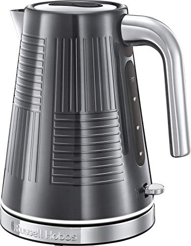 Russell Hobbs 25240 Geo Steel Cordless Electric Kettle, Contemporary Design with Rapid Boil, Textured Stainless Steel, Silver, 1.7 litre