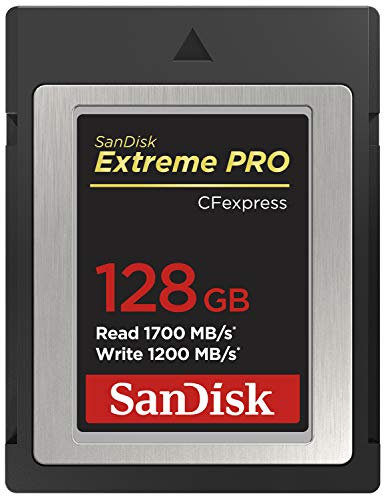 SanDisk 128GB Extreme PRO Cfexpress, Type B card, RAW 4K video recording + RescuePro Deluxe, up to 1700 MB/s