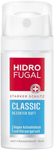 Hidrofugal Classic Spray Mini (35 ml), protection anti-transpirante puissante avec parfum discret, petit déodorant en spray pour une protection fiable sans alcool éthylique.
