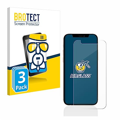 BROTECT Schutzglas für Apple iPhone 12 mini | 3 Stück Transparenter Displayschutz Made in Germany Schutzfolie Panzer Folie Glas 9H Anti-Fingerprint Einfache Montage Clear