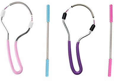 4 pezzi di rimozione dei peli del viso a molla per il viso con manico per capelli di bellezza da donna (colori casuali)