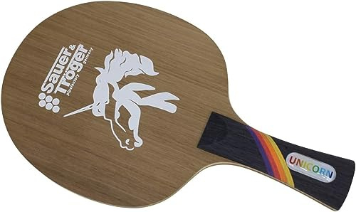 Sauer & Tröger Tischtennis Allround Holz für Noppenspieler | Unicorn | Gerade, Konkav