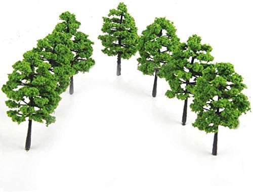ANCLLO 30 Pieces Model Trees 7 cm and 9 cm Mixed Architecture Sand Table Model Trees for DIY Scenery Landscape, Natural Green