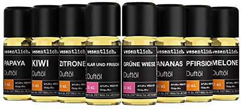 erfrischt - ein Set aus 8 ausgewählten Duftölen von wesentlich. - für Duftlampe und Diffuser 8x10ml
