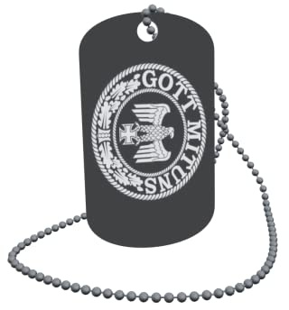 U24 Dog Tag Erkennungsmarke ID Tag an Kette Flagge Gott mit uns Alu 30 x 50 mm