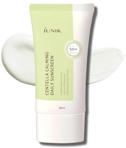 IUNIK Centella Calming Moisture Daily Sunscreen SPF 50+ PA++++ Matte & No White Cast Centella Asiatica Dry Oily Sensitive Vegan Korean Skincare