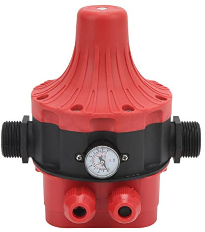 G1in Einstellbarer Druckschalter für Wasserpumpe, Industrielle Wasserdruckpumpe, wasserdichte Pumpensteuerung 1,5-2,2 bar mit Netzstecker, rot(220V)
