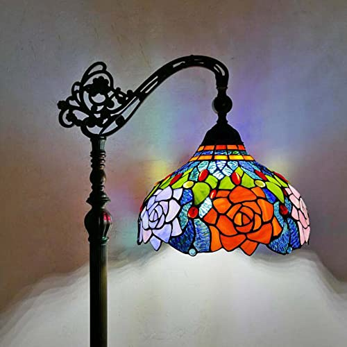 MOLOURK Antik Stehlampe Vintage Wohnzimmerlampe Landhaus Wohnzimmer Stehleuchte Mit Fußschalter verstellbare Arbeitszimmer Büro Leselampe Standleuchte H165CM E27 MAX40W