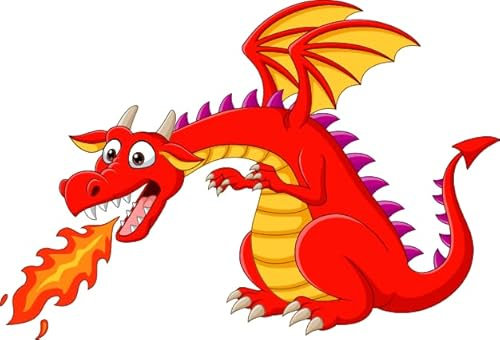 U24 Aufkleber Roter feuerspuckender Drache 39 x 27 cm Autoaufkleber Sticker Konturschnitt