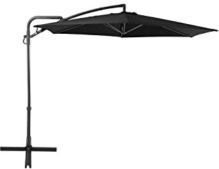 Tarrington House Ampelschirm Helena, Stahl/Polyester, Ø 3 x 2.52 m, mit Kürbelöffnungssystem, anthrazit