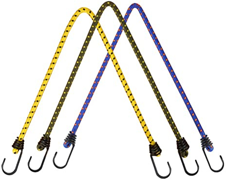 CheungYee 3PCS Hochleistungs-Bungee-Schnüre, 60cm langes Bungie-Schnur-Bündel, 8mm Stretch-Schnur für Camping im Freien, festes Fahrrad-Rücksitz-Gepäck