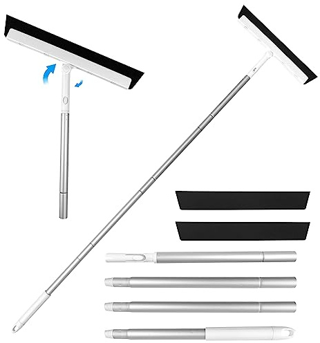Relota Vattenskrapa golvskrapa 122 cm, avdragare golv med förlängt handtag, aluminium anti-rost vattenavvisande, duschdekaler, fönsterskrapa för trä, glas, betong, kakel dusch, WC