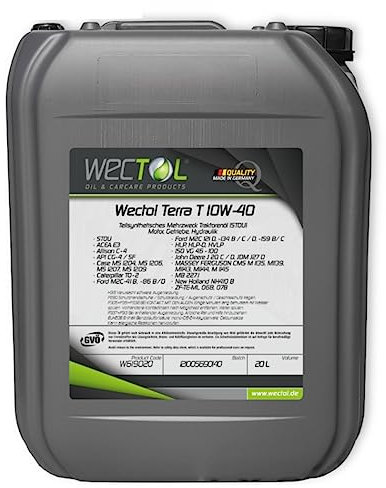 WECTOL Terra T 10W-40 STOU 10w40 20 Liter Traktoröl für Motor, Getriebe, Hydrauliken HLP HLPD HVLPD
