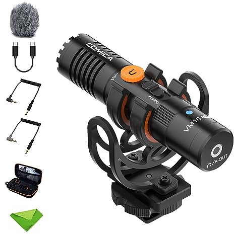 COMICA VM10 PRO Richtmikrofon Kamera Mikrofon, USB-C-Mikrofon für Kamera, Smartphone,PC. Ideal für Vlogging, Live-Streaming, Aufzeichnen. Dual-Mode Vifeo USB Shotgun-Mik mit Verstärkungsregelung